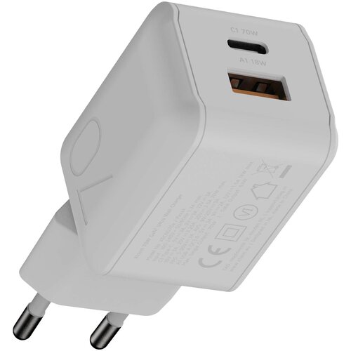 Xtorm NextGen 70W wandlader (124611) met USB-C en USB-A van gerecycled ABS voorzien van bedrijfslogo