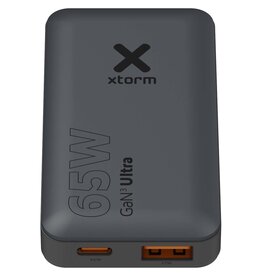 Xtorm TravelPro 65W reisladerset (124600) met wereldstekkers, USB-C-kabel en reisetui gegraveerd met bedrijfslogo