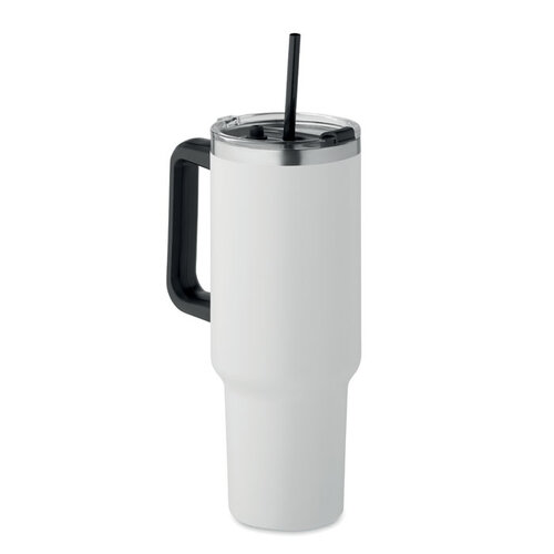 SUMA thermosbeker 1200 ml met handvat en rietje in donker marinegroen (MO2327)