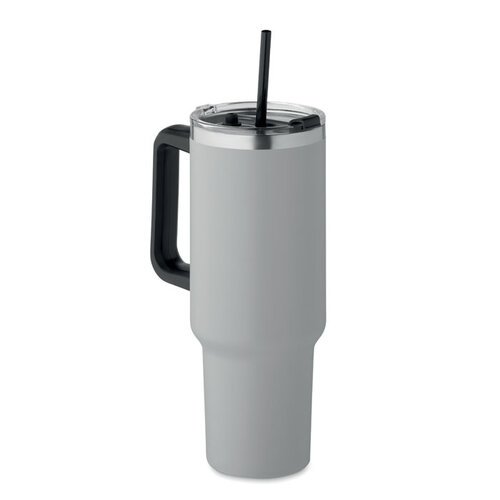 SUMA thermosbeker 1200 ml met handvat en rietje in donker marinegroen (MO2327)