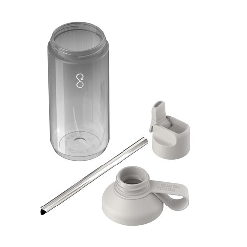 Ocean Bottle GO Clear 710 ml transparante waterfles met flip-rietje (100942)