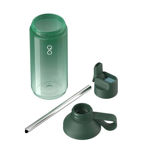 Ocean Bottle GO Clear 710 ml transparante waterfles met flip-rietje (100942)