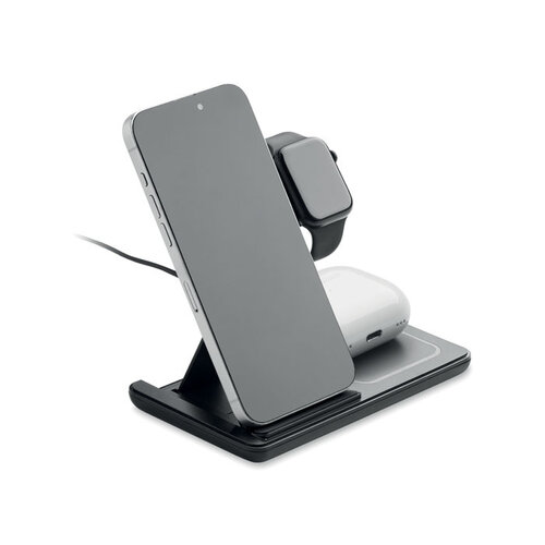 DéBlé DOCK3 3-in-1 inklapbaar draadloos laadstation 15W MO3172 bedrukt met logo