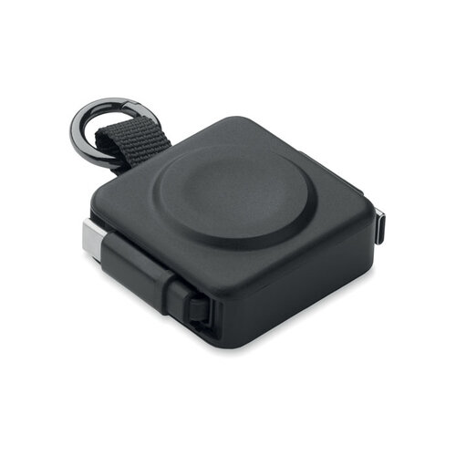 DéBlé SKILFUL intrekbare USB-C 100W oplaadkabel MO3145 met smartwatch-oplader bedrukt met logo