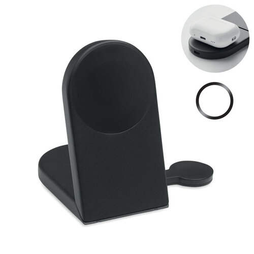 DéBlé ELASTI 3-in-1 inklapbaar draadloos laadstation 15W MO3206 bedrukt met logo