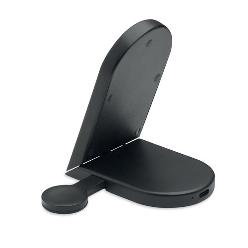 DéBlé ELASTI 3-in-1 inklapbaar draadloos laadstation 15W MO3206 bedrukt met logo