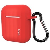 Hoco Hoco Hoesje voor de AirPods 1 & 2 + Haak en Koord - Rood