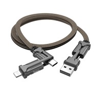 Hoco Hoco 3-in-1 Charge&Synch Cable Micro / USB-C / Lightning - Brown