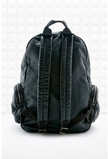 Black leather backpack