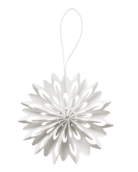 10 SNOWFLAKE ORNAMENTS WHITE 8CM out of stock