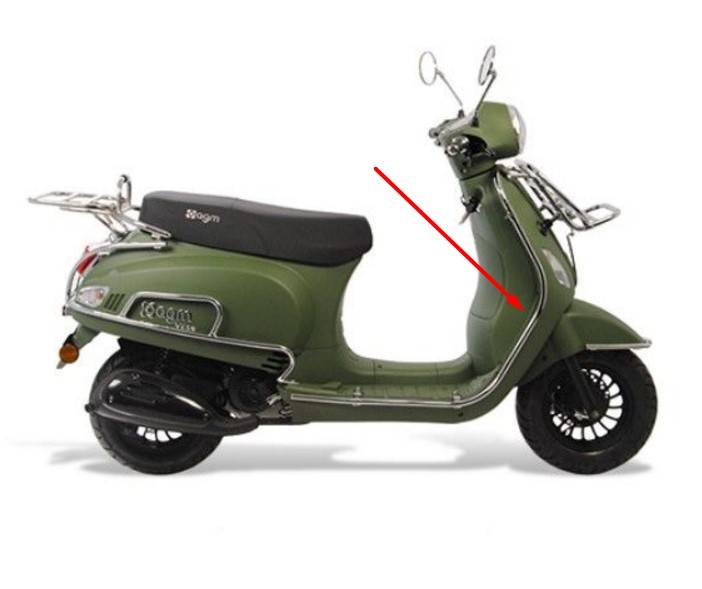 Valbeugel L/R voor knieschild chroom Vespa-look-a-like