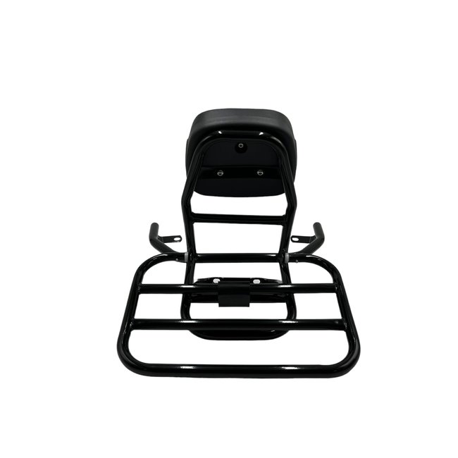 RSO Rear carrier black with backrest RSO Sense/ Riva(S) /felice / VX50 (S)/Sourini (S)