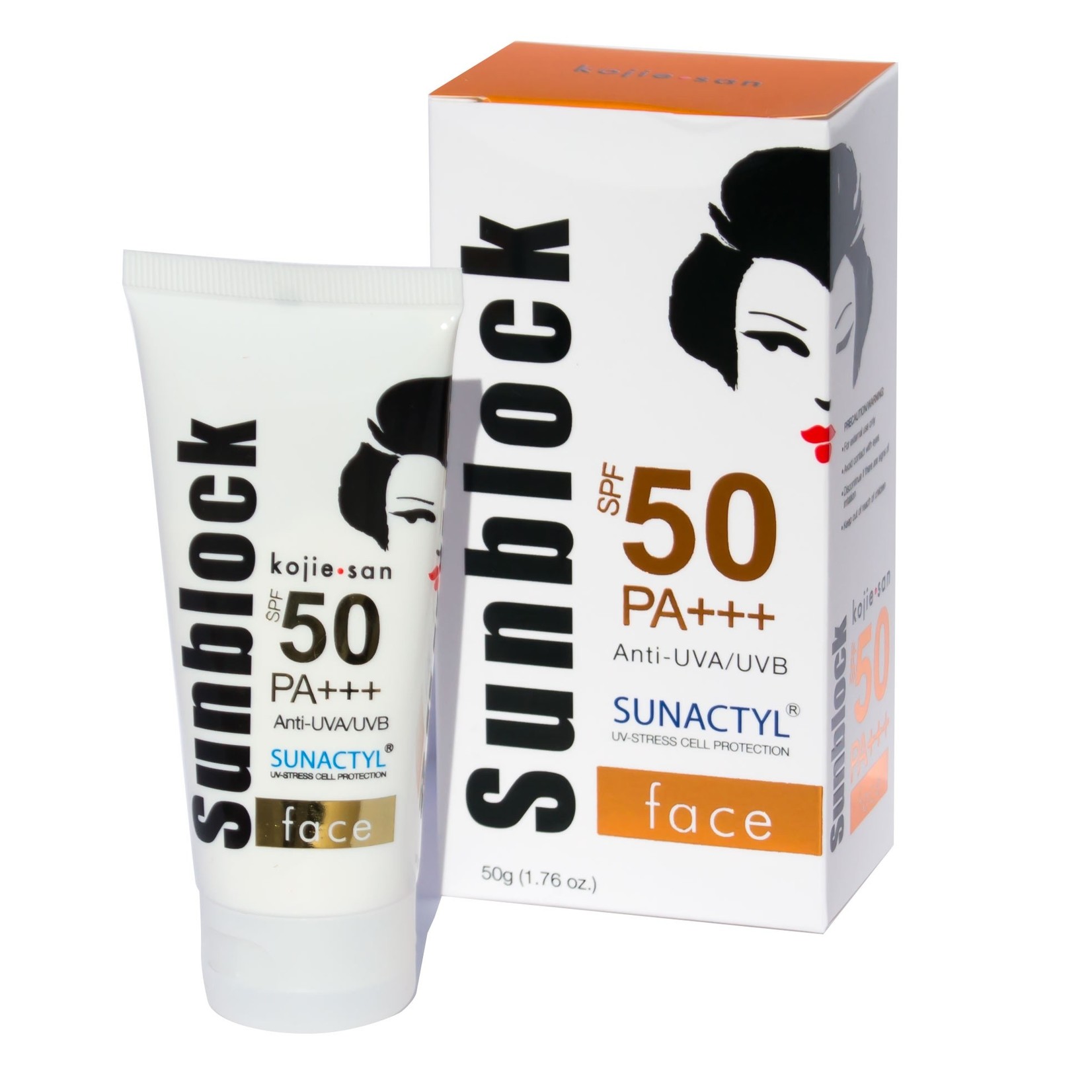 Kojie San, nummer één in anti-pigment producten! Kojie San Face Sunblock SPF 50 PA+++ 50 grams