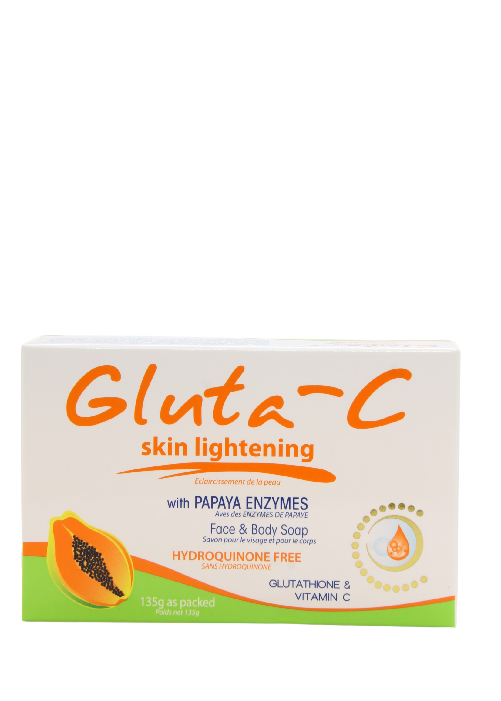 Savon à la papaye éclaircissant pour la peau Gluta-C 135gr