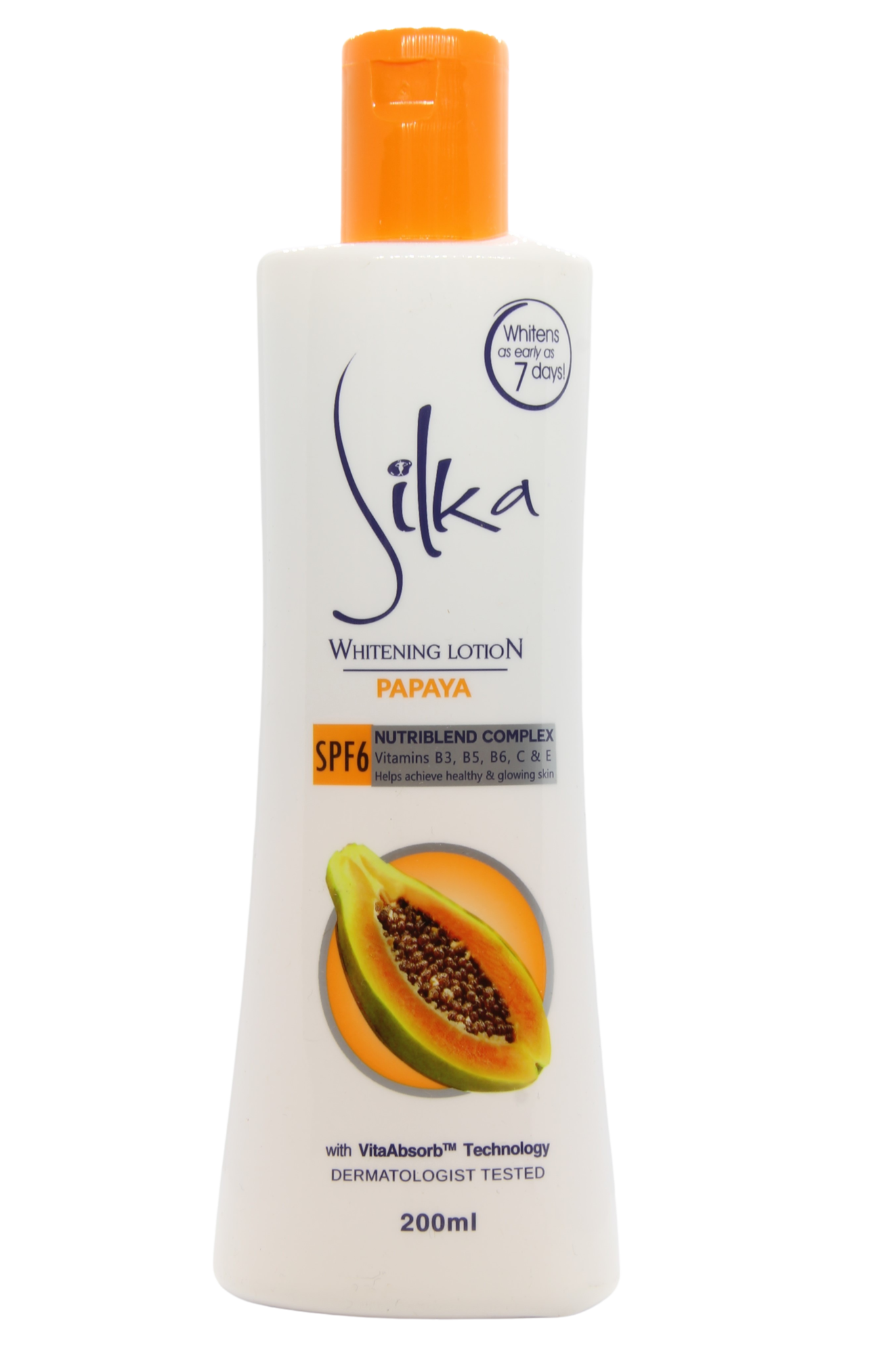 Silka Skin Lightening body lotion papaja met SPF 6, 200 ml