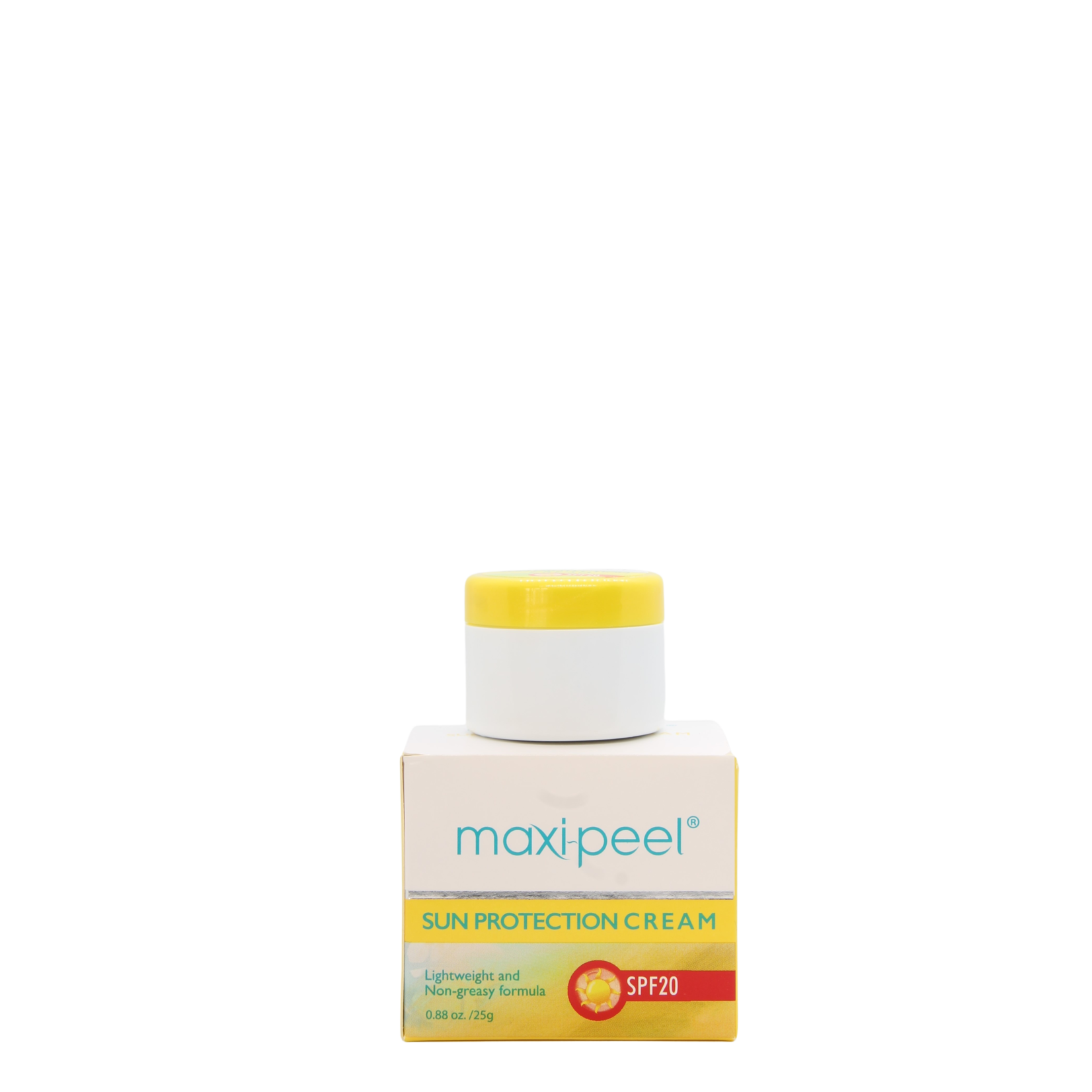Maxi-Peel, biedt een passend product voor al jouw huidbehoeften! Maxi-Peel zonnebrand crème  SPF20 , 25gr