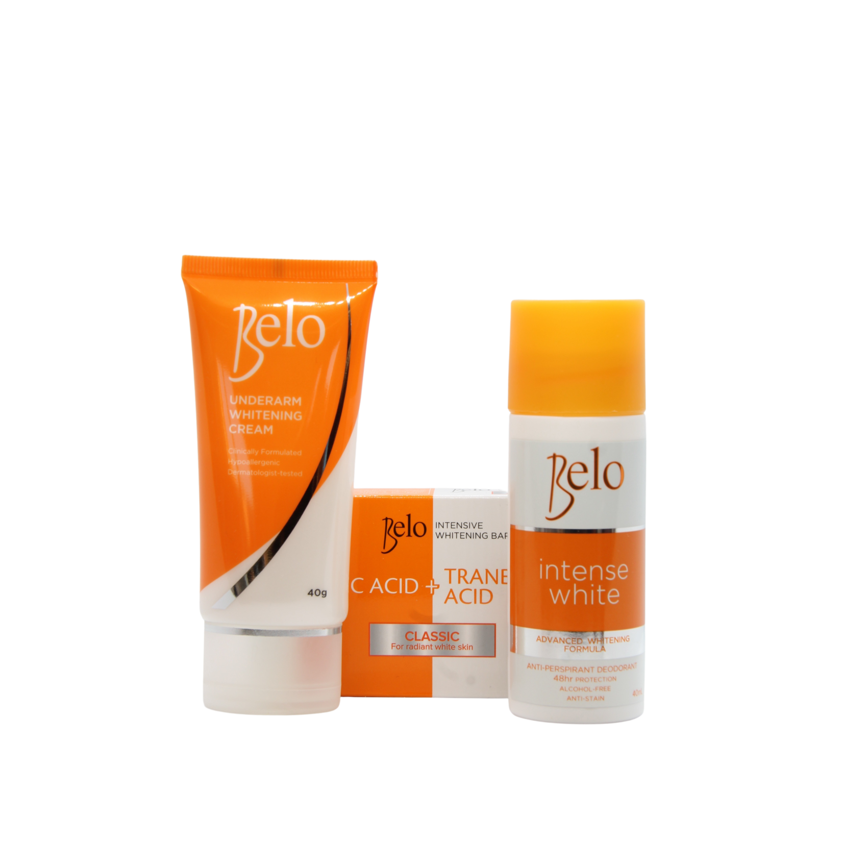 Belo, Vakkundig samengesteld om jouw unieke schoonheid te laten zien! Belo intensive skin lightening deodorant, soap and underarm cream!