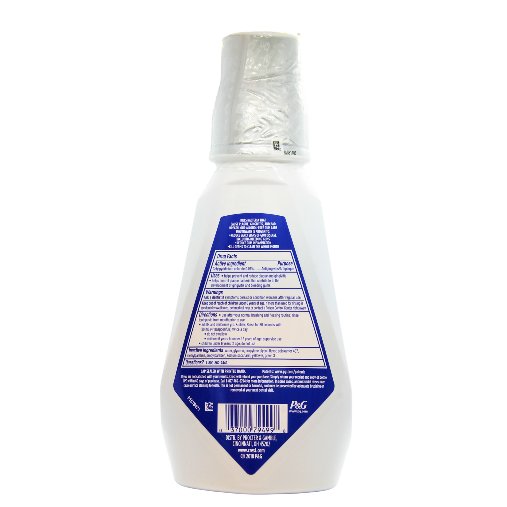 Crest, de nummer één pasta voor de gezondste prachtige lach! Crest gum care mouthwash, 500 ml