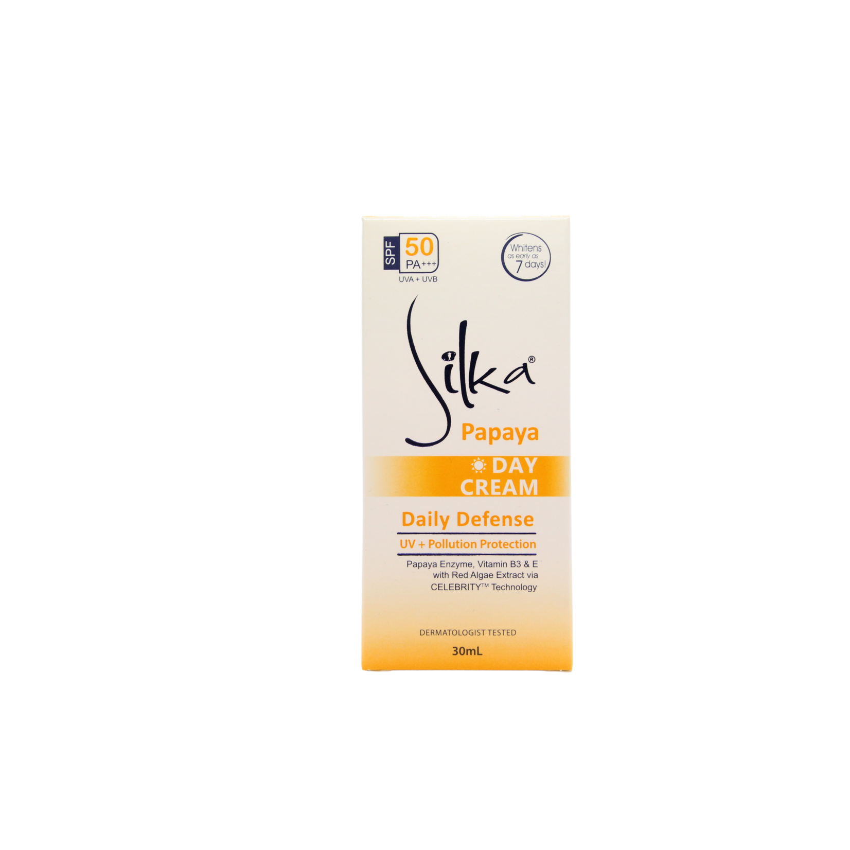 Silka, Al na zeven dagen een lichtere huid! Silka Papaya Day Cream 30 ml