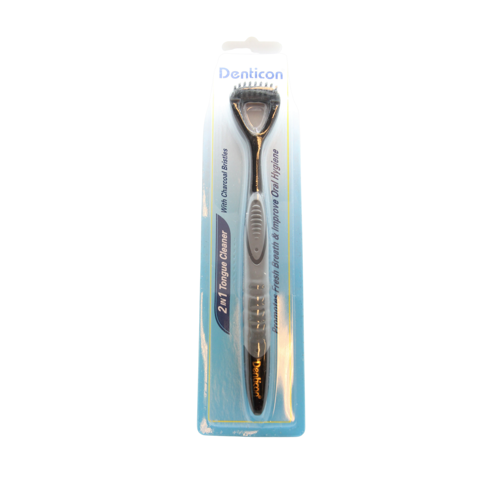 Overige Merken Denticon gratte-langue 2 en 1 avec brosse à charbon