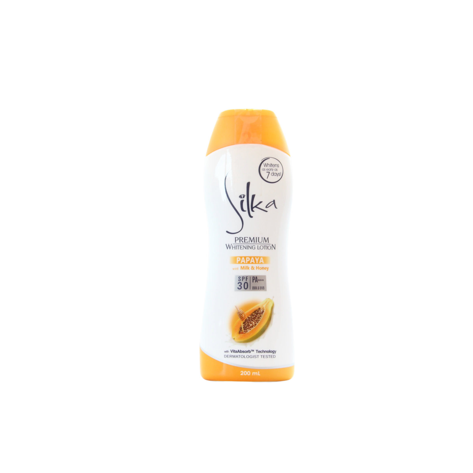 Silka, Al na zeven dagen een lichtere huid! Silka Premium Whitening Lotion Papaya, 200 ml