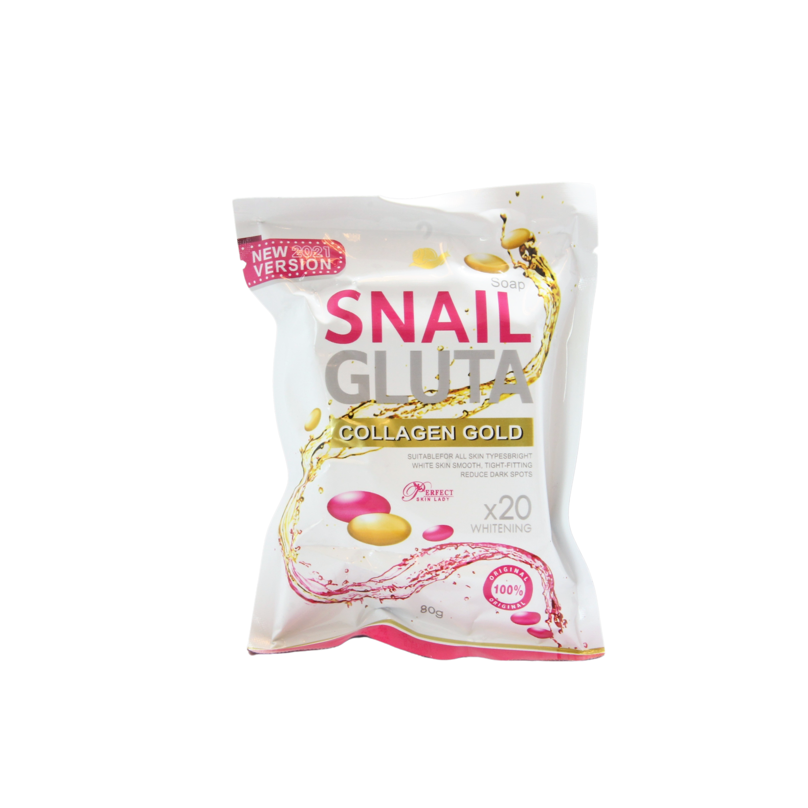 Snail White, laat je stralen als een engel! Snail White  zeep collagen Gold 80 gram