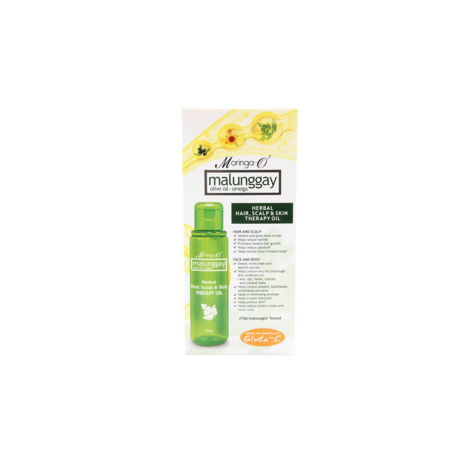 Moringa-O2, Het topmerk voor huid- en haarverzorging met rijke kruiden! Moringa O2 Herbal Hair Therapy Oil  55 ml