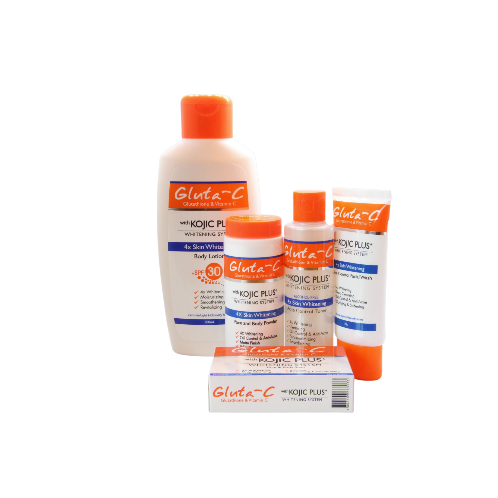 Gluta-C, voor een lichte, stralende en zachte huid! Coffret cadeau ultime éclaircissant pour la peau Gluta C 4x, 5 produits !