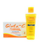 Gluta-C, voor een lichte, stralende en zachte huid! Gluta-C skin lightening toner 100ml + Gkuta-C Skin Lightening Face & Body Soap, 135 grams