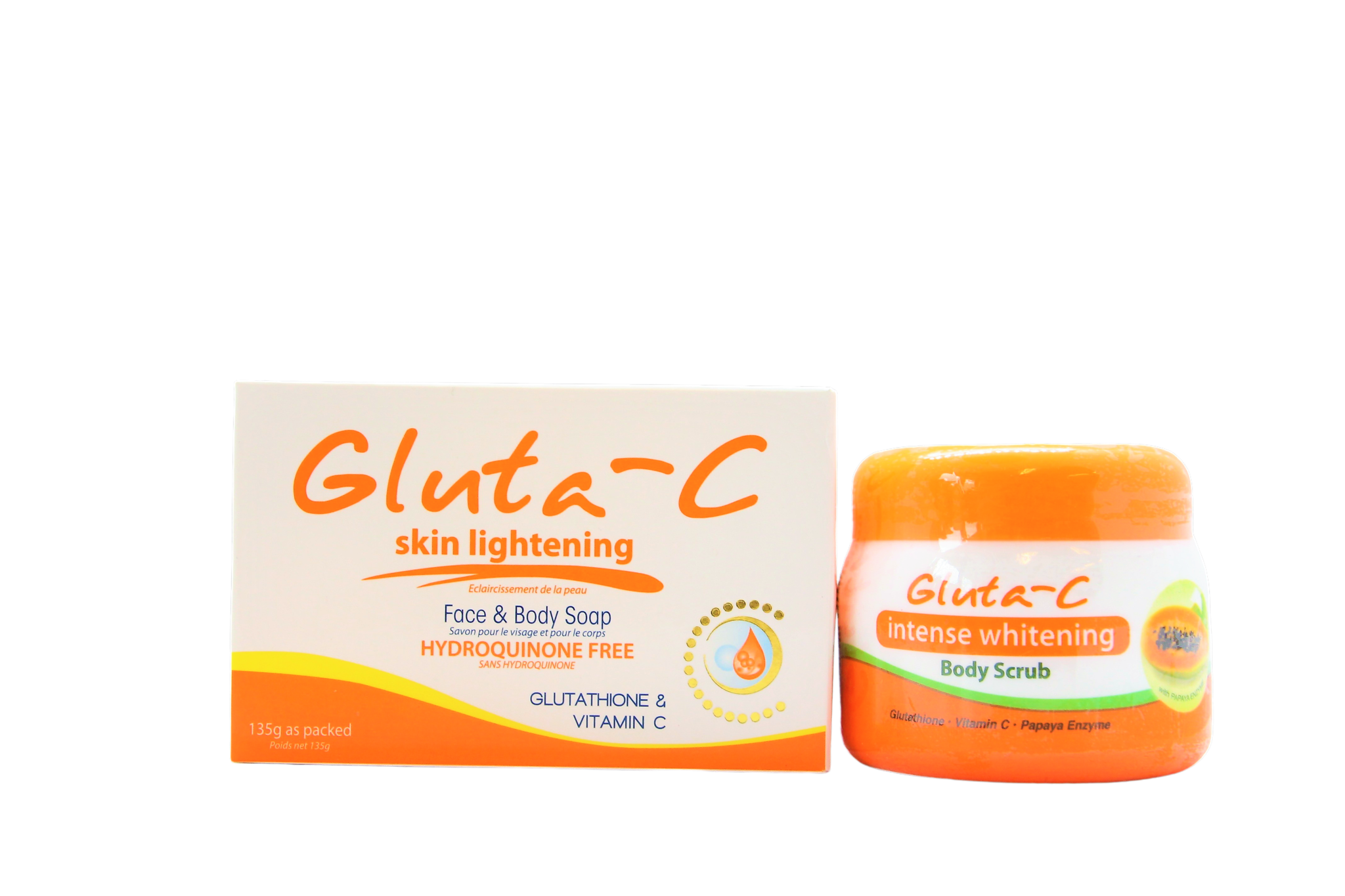 GlutaC intense skin lightening body scrub 120 gr + zeep TotaalBeauty.nl