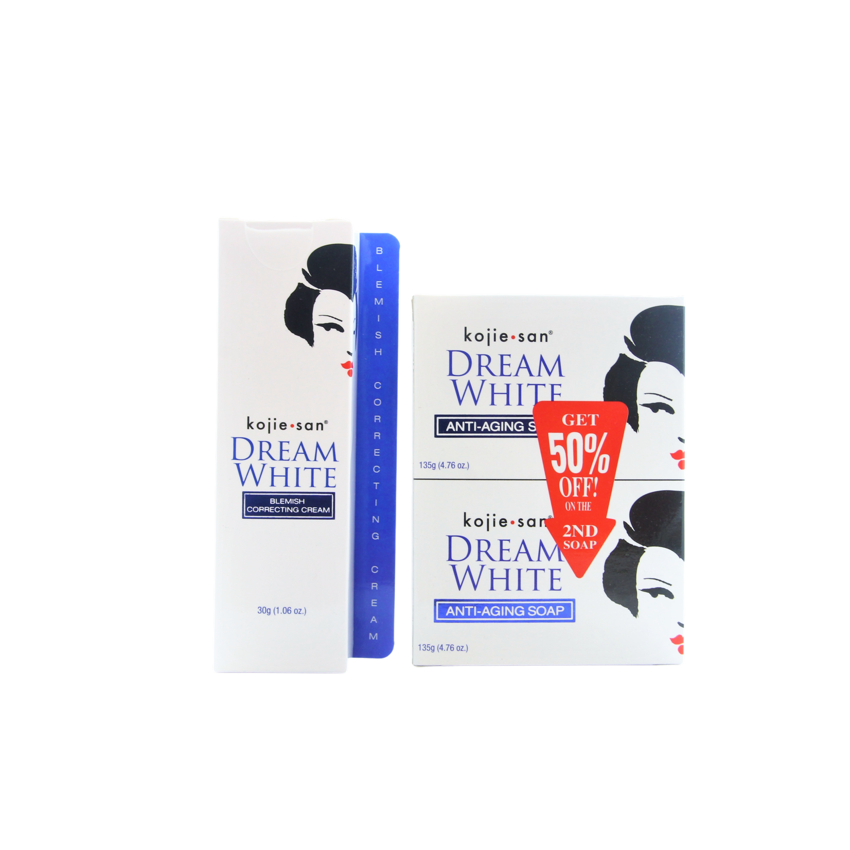 Kojie San, nummer één in anti-pigment producten! Kojie San Dream White Blemish Correcting Cream 30gram + Soap