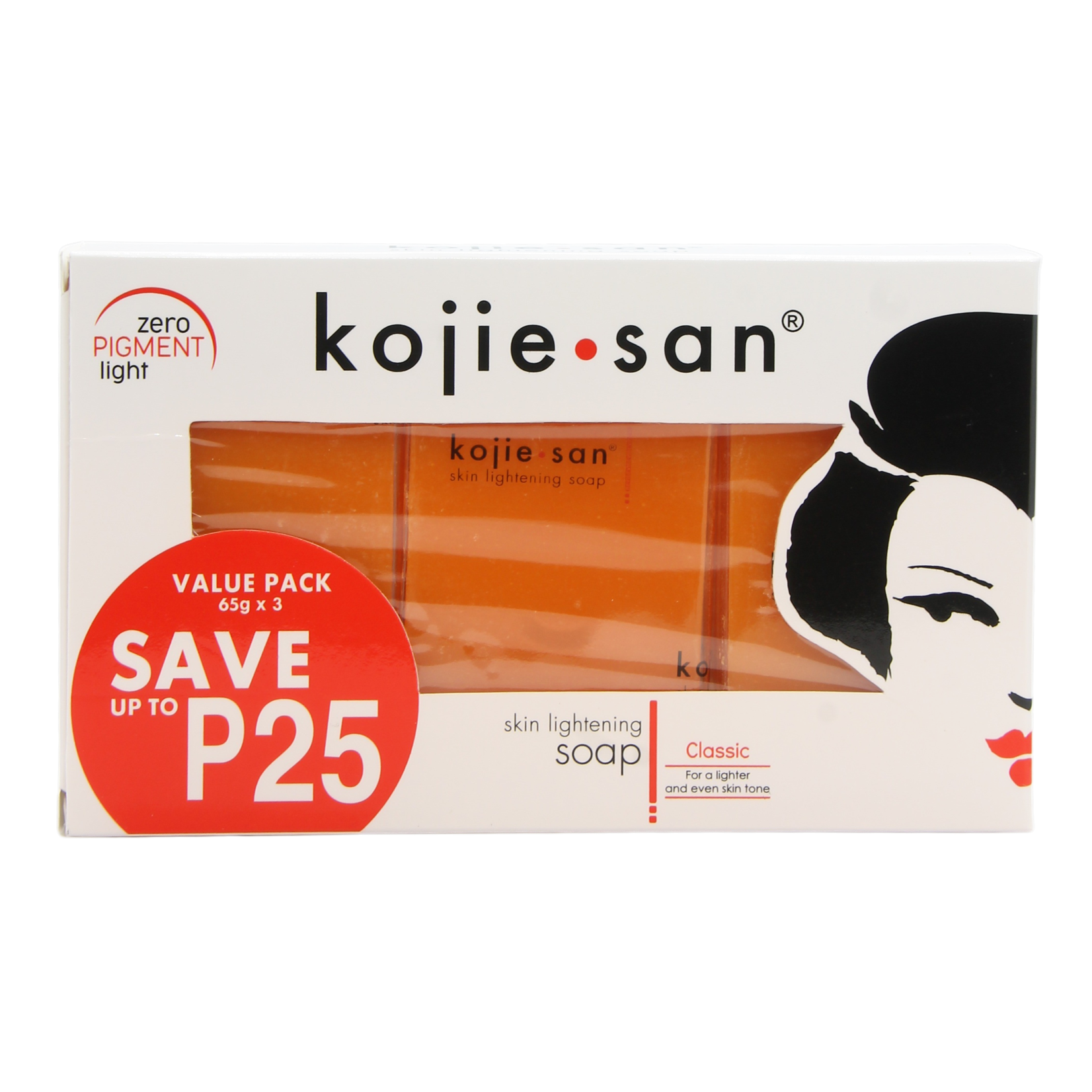 Kojie San, nummer één in anti-pigment producten! Savon éclaircissant pour la peau Kojie San 3 x 65 grammes