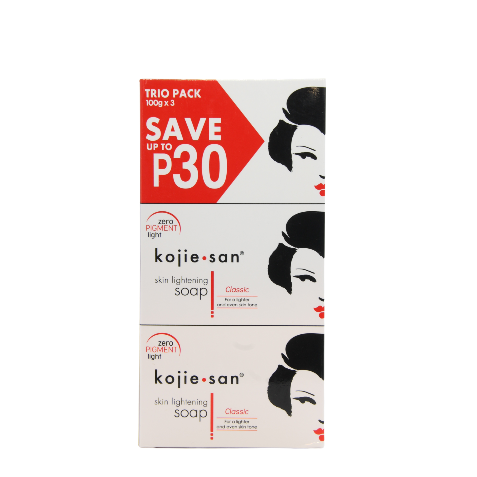 Kojie San, nummer één in anti-pigment producten! Savon éclaircissant pour la peau Kojie San 3 x 100 grammes