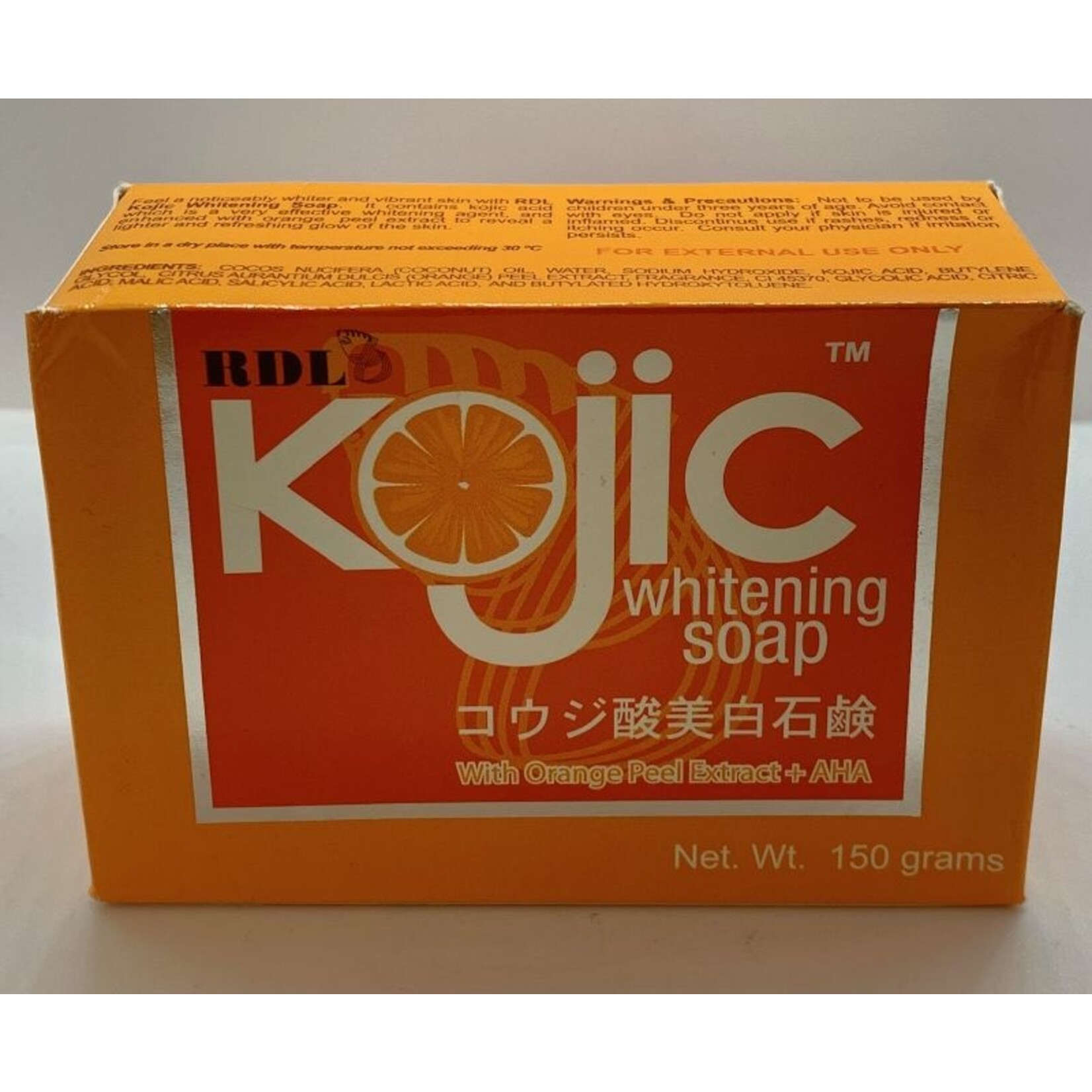 RDL RDL Kojic Whitening Soap met Orange peel Extract + AHA, 150 gram