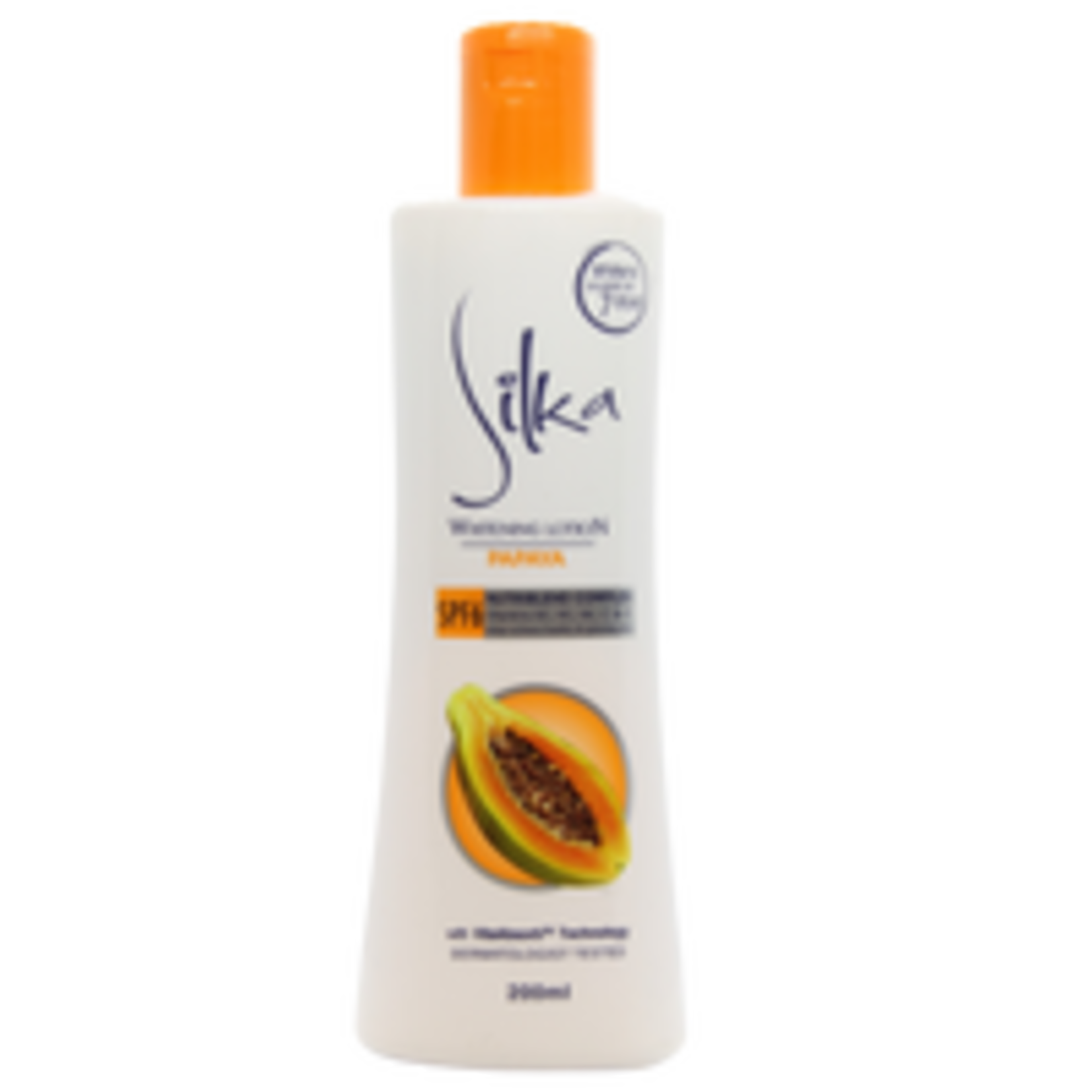 Silka, Al na zeven dagen een lichtere huid! Silka Lotion éclaircissante pour la peau papaye avec SPF 6, recharge 500 ml