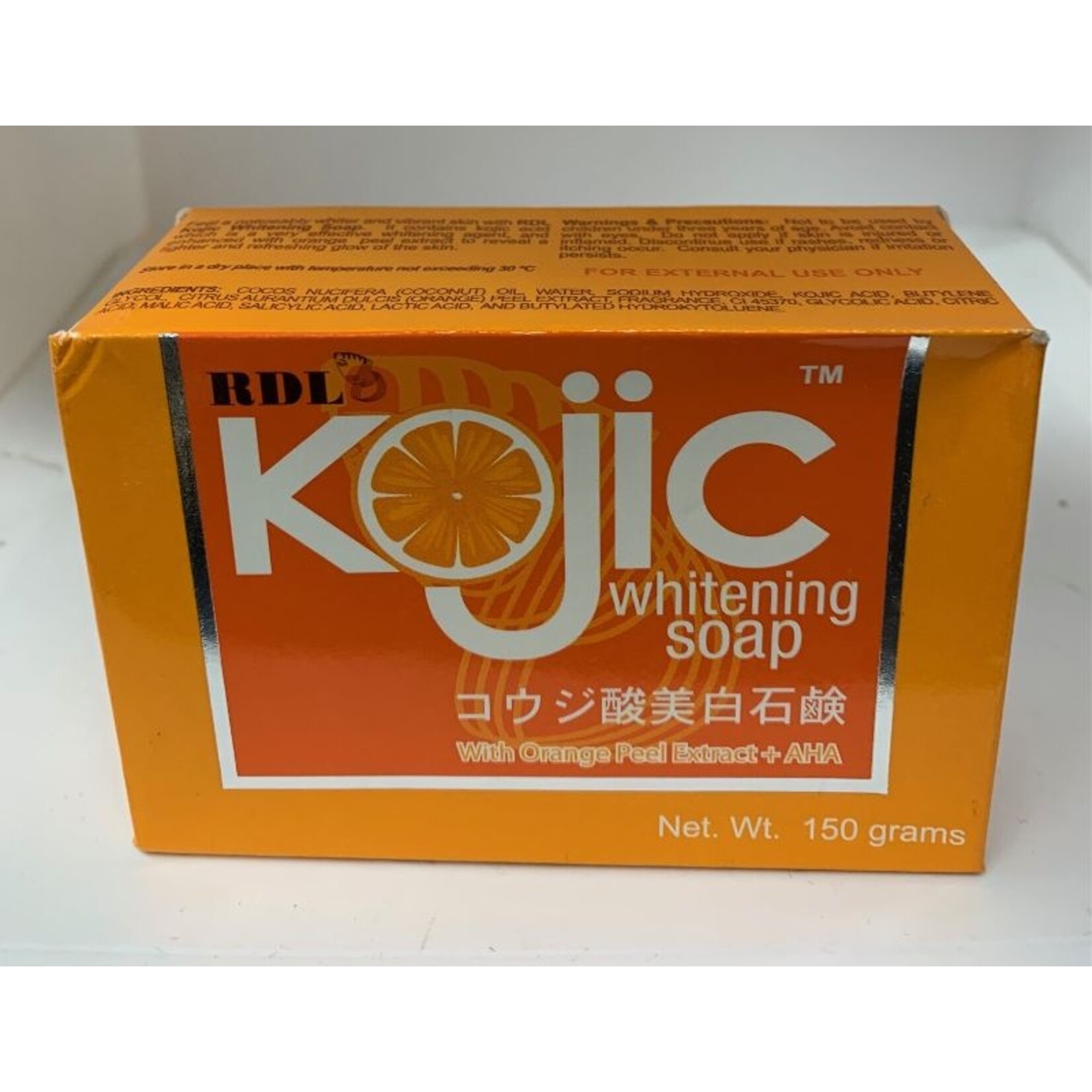 RDL RDL Kojic Whitening Soap with Orange peel Extract + AHA, 150 grams