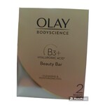 Olay, laat je stralen! Pain de savon pour le corps Olay Bodyscience B3+ à l'acide hyaluronique – 2 x 85 g – Savon éclaircissant pour la peau – Anti-taches pigmentaires – Élimine les taches brunes – Unifie le teint – Hydratant et nourrissant – Nettoyant visage et corps
