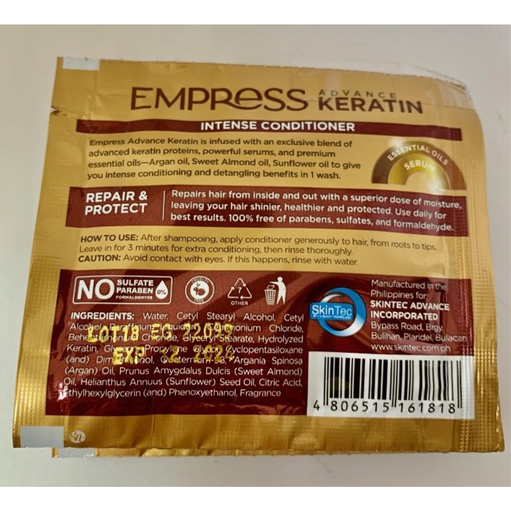 Empress Empress Advance Keratin  Repair and Protect Conditioner, 12ml GRATIS