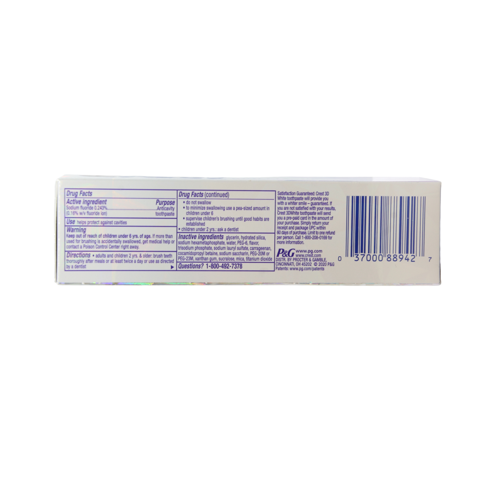 Crest, de nummer één pasta voor de gezondste prachtige lach! Crest 3D White Brilliance toothpaste 130 grams