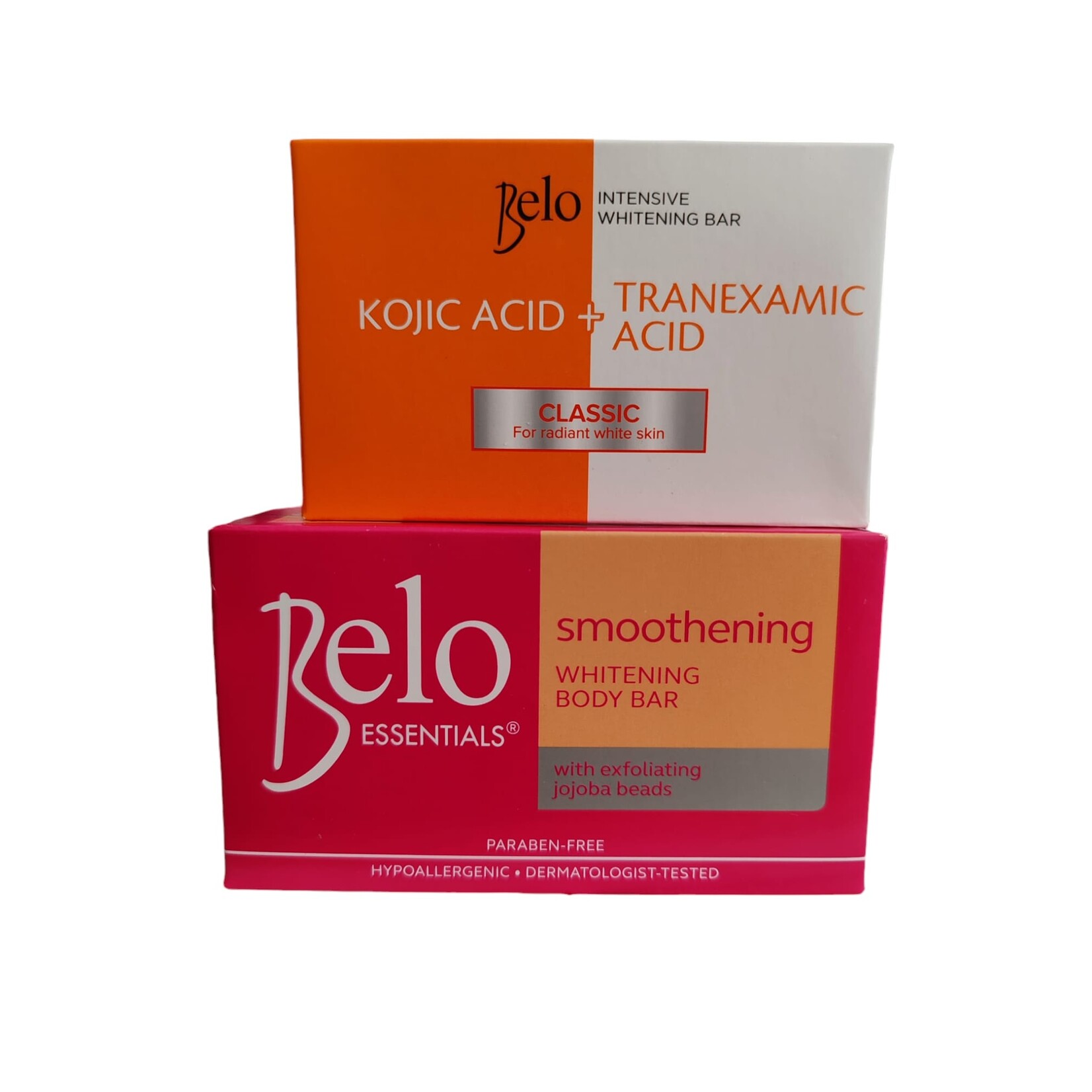 BELO BELO Kojic Acid+ Tranexaminezuur & Belo essentials Smoothing & Whitening Body Bar Value Pack