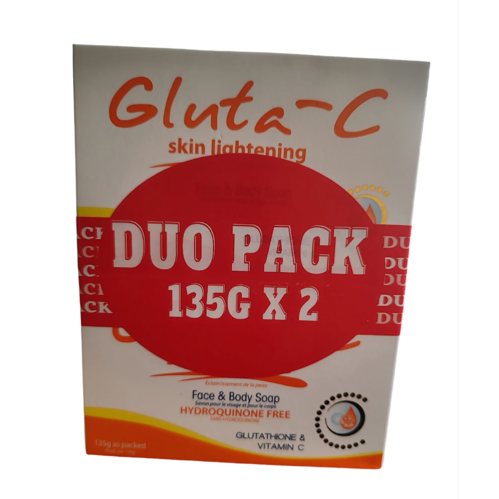 Gluta-C, voor een lichte, stralende en zachte huid! Gluta-C Lot de 2 savons éclaircissants pour le visage et le corps, 270 g