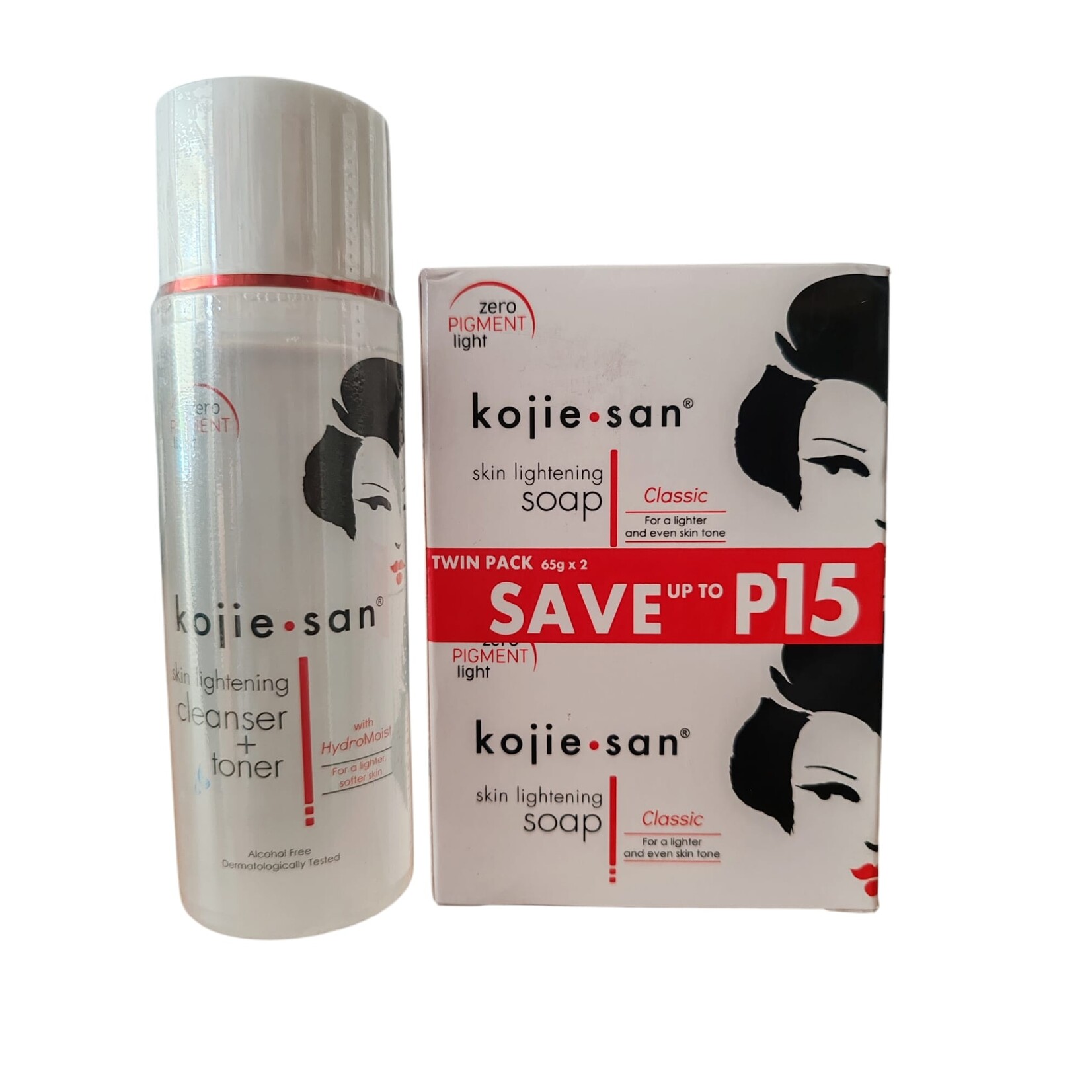 Kojie San, nummer één in anti-pigment producten! **Savon blanchissant Kojie San 2 x 65 g + Nettoyant blanchissant + Tonique – Coffret complet de soins du visage – Anti-pigmentation – Élimine les taches brunes – Unifie le teint – Lot blanchissant – Anti-acné – Hydratant et rafraîchissant**