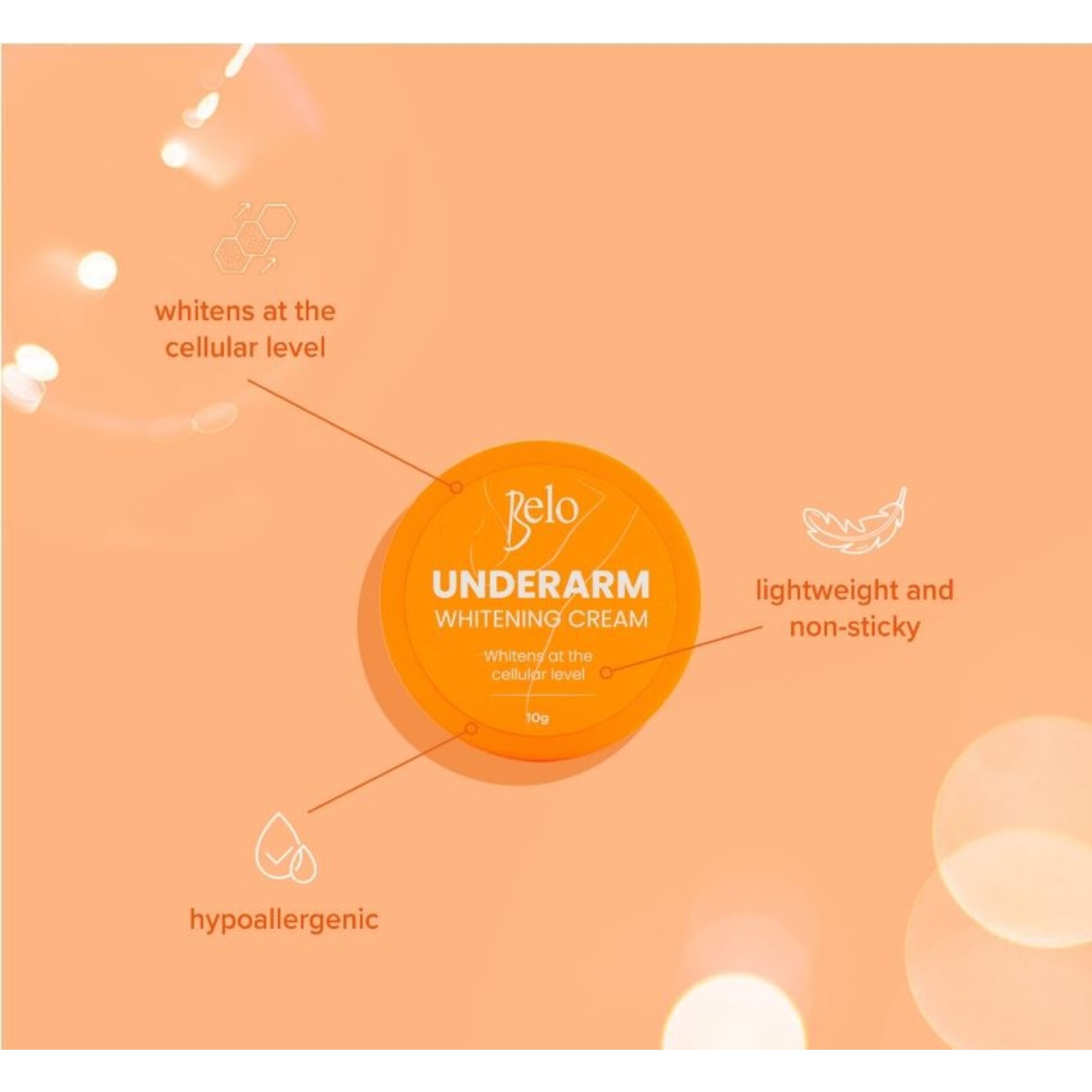 Belo, Vakkundig samengesteld om jouw unieke schoonheid te laten zien! Belo Underarm Whitening Cream – 10g – Tegen Donkere Oksels – Verhelderende & Verzorgende Okselcrème – Egale Huid – Whitening Deodorant Crème – Hydraterend & Voedend – Dagelijkse Huidverzorging