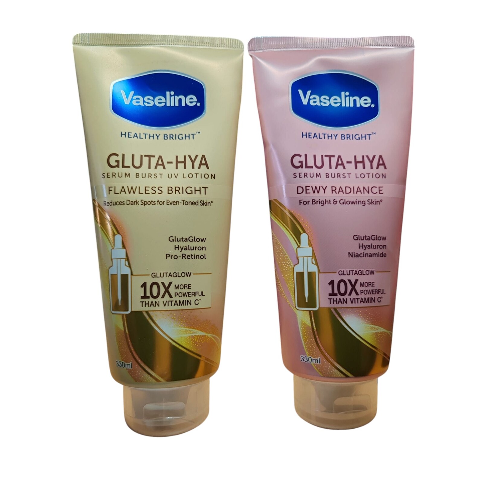 vaseline **Vaseline Gluta-HYA Duo Pakket – Body Lotion Bundel – Skin Lightening & Hydraterend – Tegen Pigmentvlekken – Donkere Vlekken Verwijderaar – Egale & Stralende Huid – Whitening & Voedende Lichaamsverzorging**