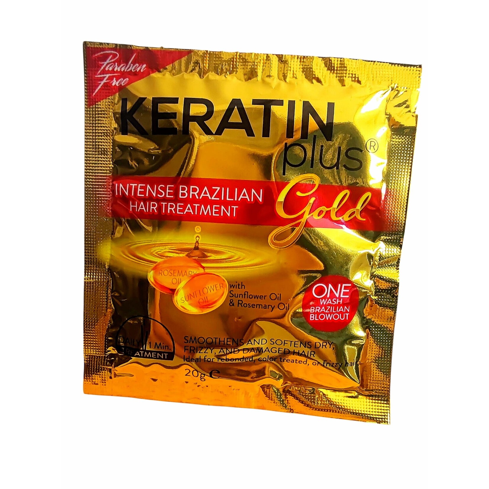 Keratin Plus Keratin Plus Intense Brazilian Hair Treatment – 6 x 20 g – Pour cheveux secs et abîmés – Traitement à la kératine – Réparation et nutrition – Anti-frisottis – Cheveux lisses et brillants – Soins capillaires professionnels