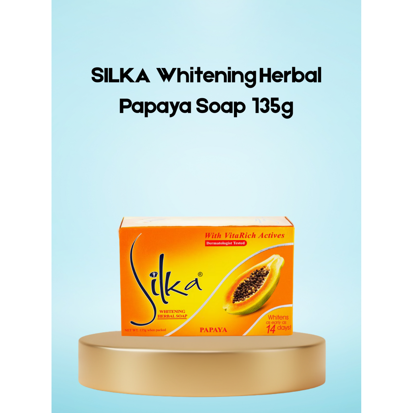 Silka, Al na zeven dagen een lichtere huid! Silka Skin Lightening Papaya Soap – 135g – Tegen Pigmentvlekken – Donkere Vlekken Verwijderaar – Egale Huid – Whitening Zeep – Natuurlijke Papaja Extracten – Gezichts- & Lichaamsreiniging – Hydraterend & Verfrissend