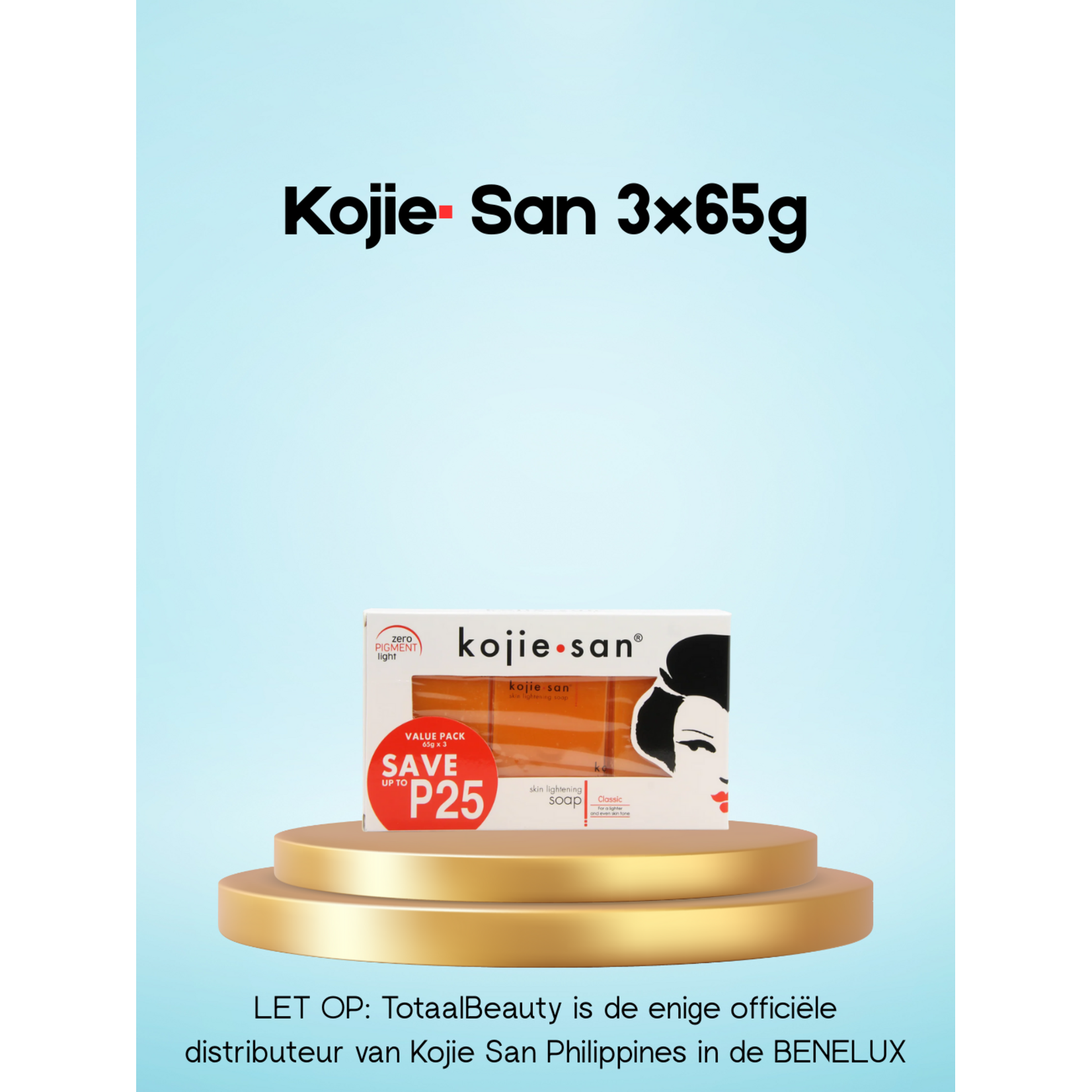 Kojie San, nummer één in anti-pigment producten! **Savon éclaircissant Kojie San – 3 x 65 g – Anti-taches pigmentaires – Élimine les taches brunes – Unifie le teint – Savon blanchissant – Acide kojique – Nettoyant visage et corps – Anti-acné**