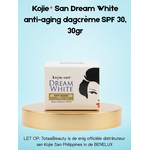 Kojie San, nummer één in anti-pigment producten! Kojie San Dream White Anti-Aging Dagcrème SPF30 – 30g – Skin Lightening Gezichtscrème – Tegen Pigmentvlekken – Donkere Vlekken Verwijderaar – Egale Huid – Hydraterend & Voedend – Bescherming tegen Zonnebeschadiging
