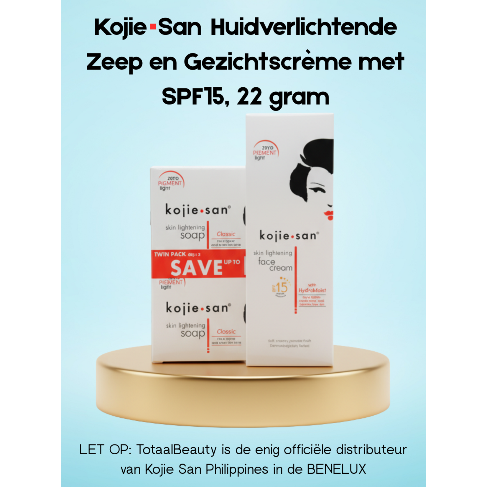 Kojie San, nummer één in anti-pigment producten! Kojie San Skin Lightening Soap and Face Cream with SPF 15, 22 grams