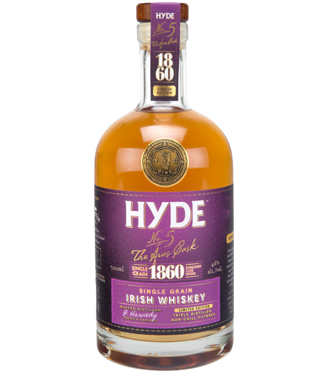 Hyde 1860 Single Grain Irish Whiskey - Burgundy Wine Cask Finish (46%)